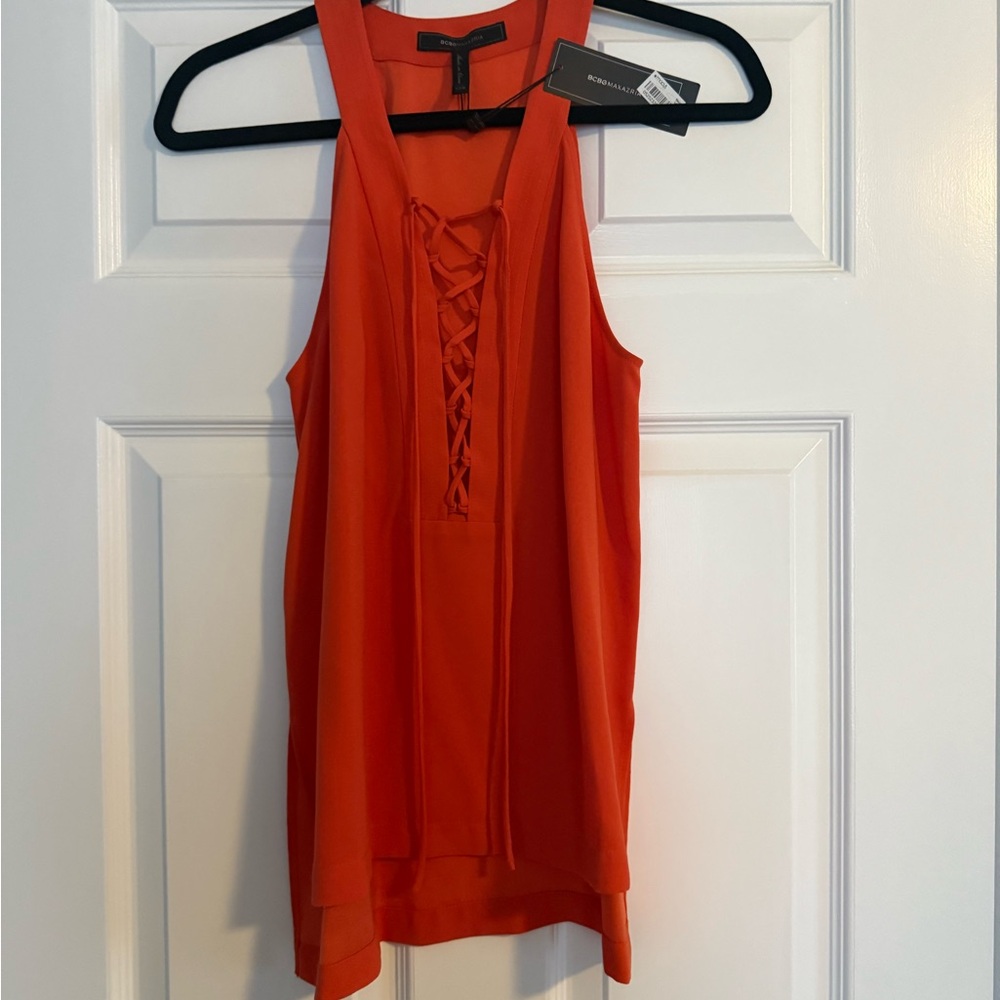 BCBGMAXAZRIA Orange Sleeveless Top. Size XXS. NWT
